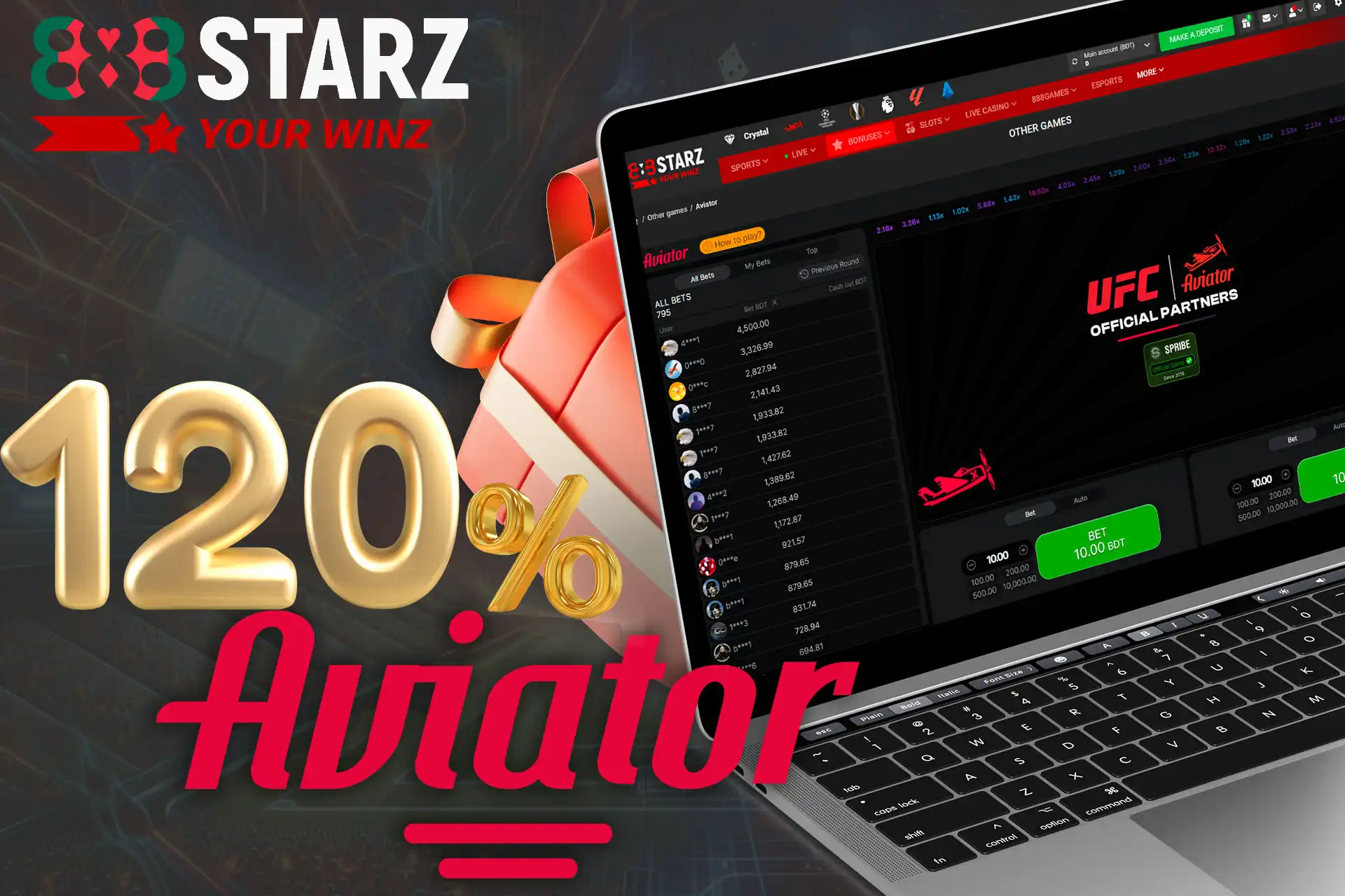 Play top game Aviator Bangladesh and get 120% bonus