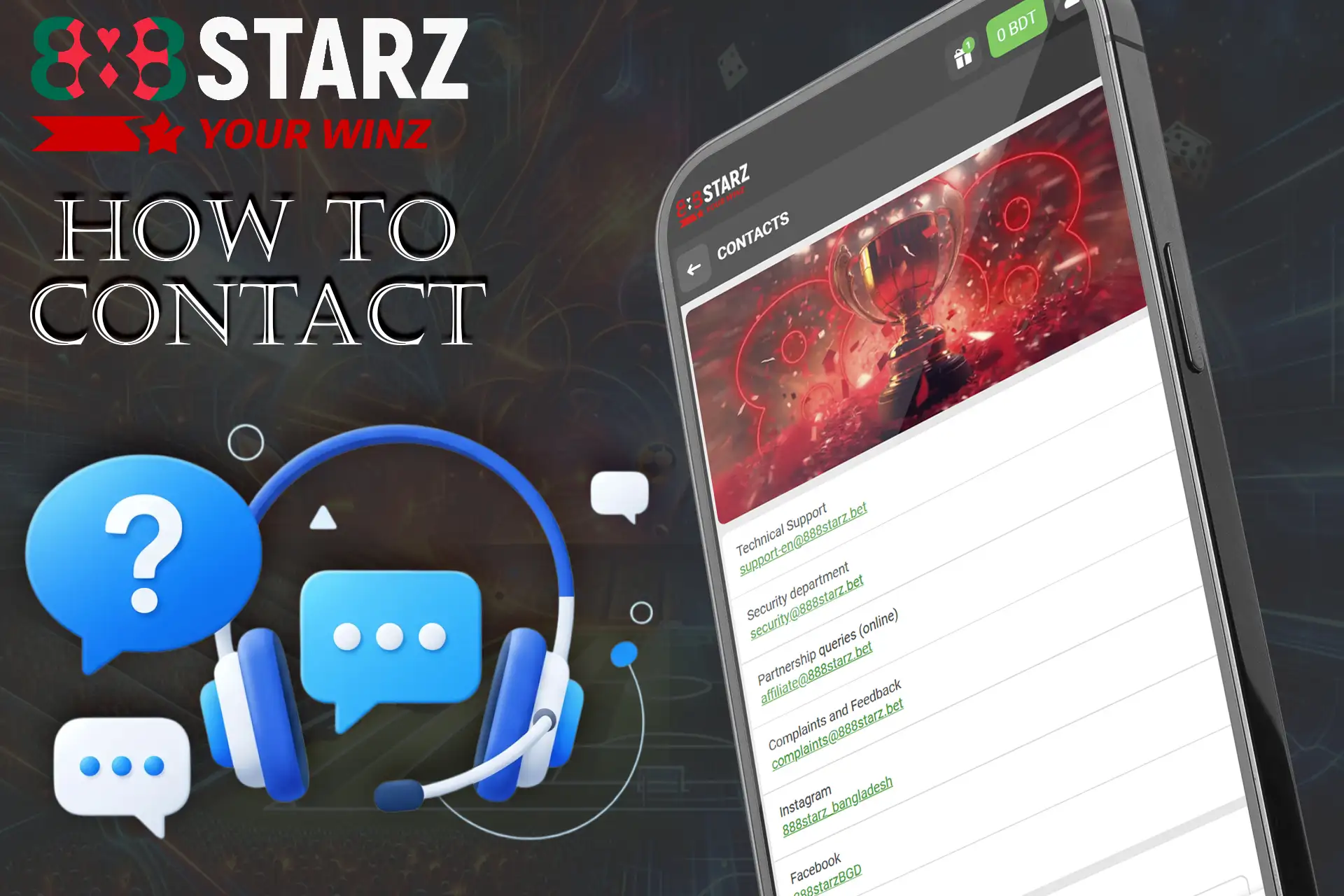 Find out how to contact the casino support service