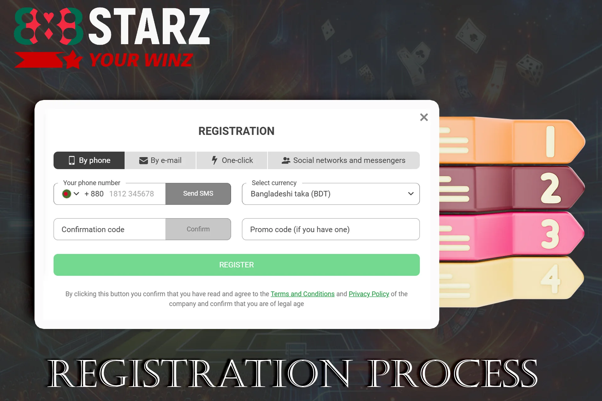 Check out the casino registration process