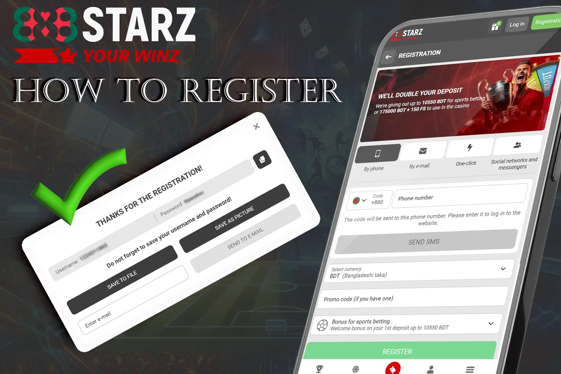 Complete the casino registration process