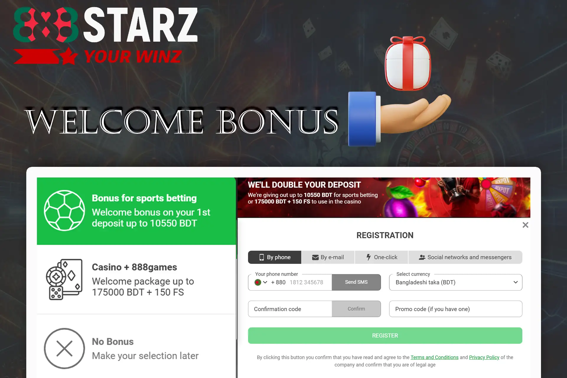 Get your casino welcome bonus