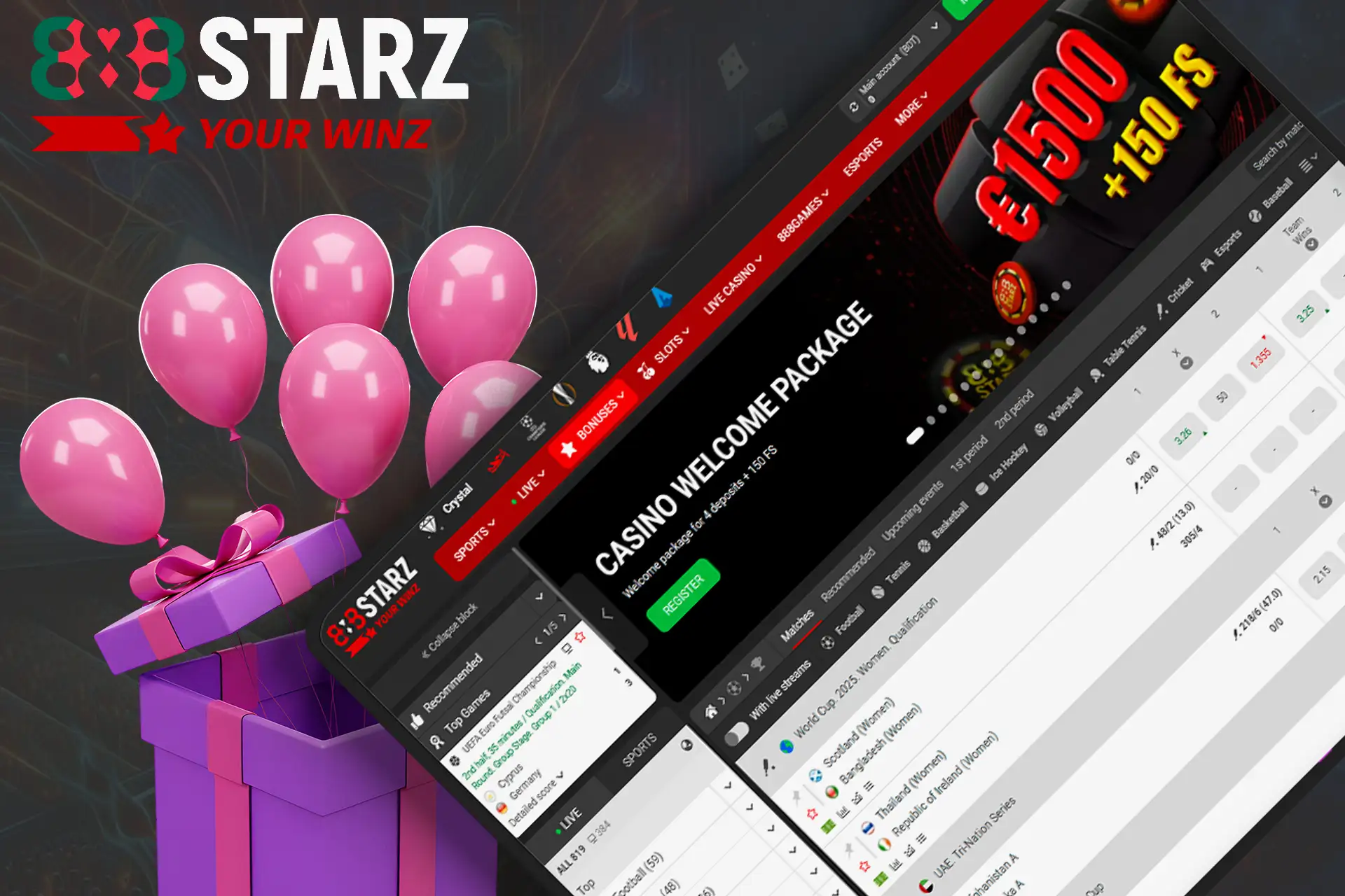 Register at 888starz and get a bonus