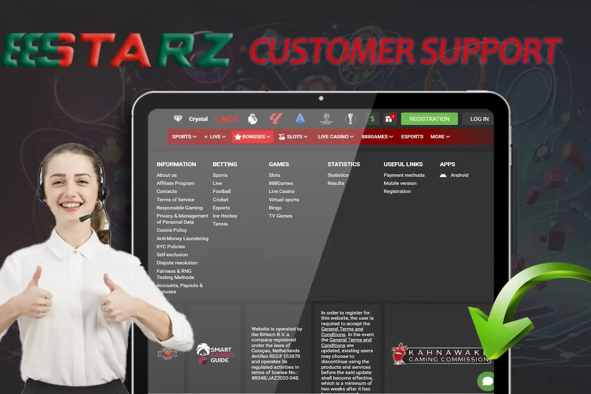 Lightning fast support service 888starz